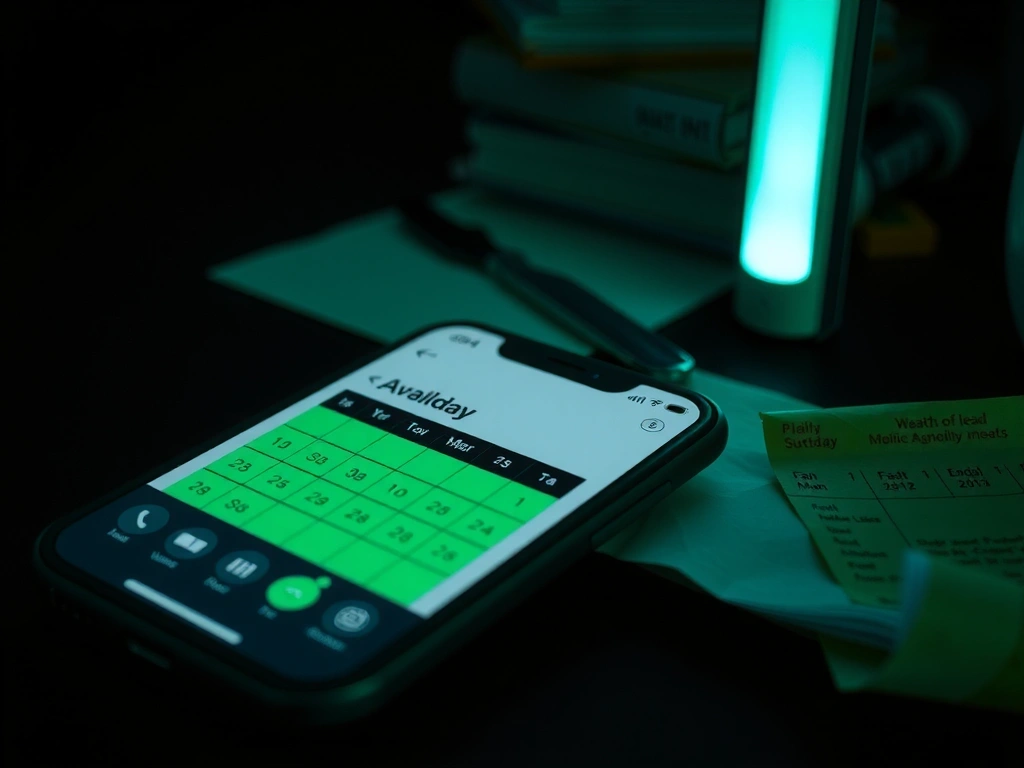 Ukázka volných termínů v kalendáři